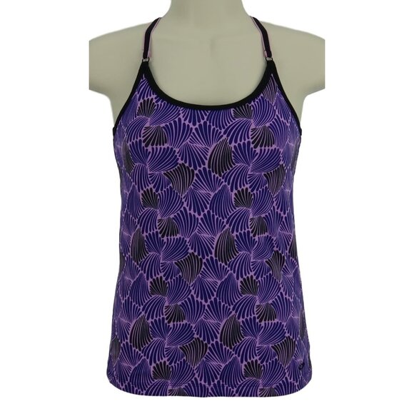 Champion Womens Racerback Top XS Purple & Black Patterned - Picture 1 of 6